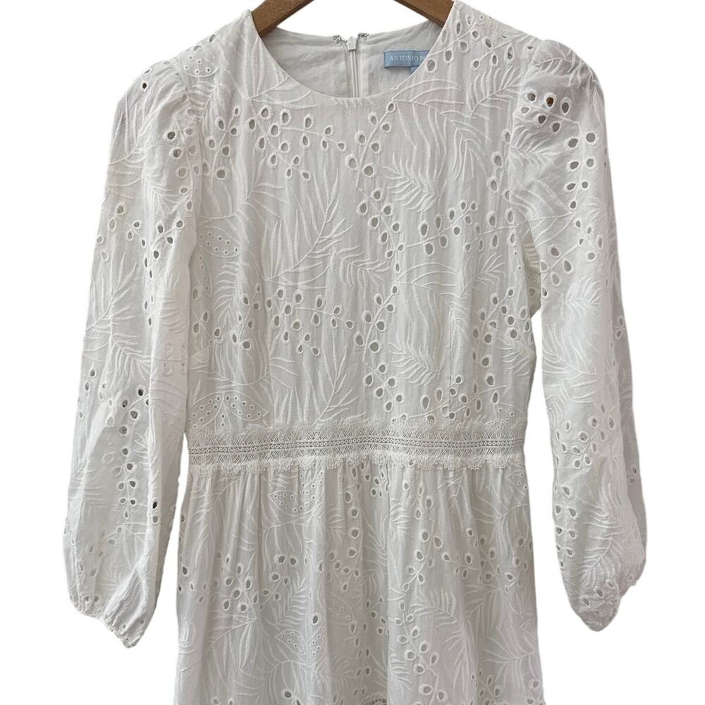 Antonio Melani Born On Fifth Adenorah Bright White Eyelet Maxi Dress Size 6 - Picture 6 of 12